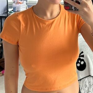 Sincerely Jules Vibrant Orange Crop Top